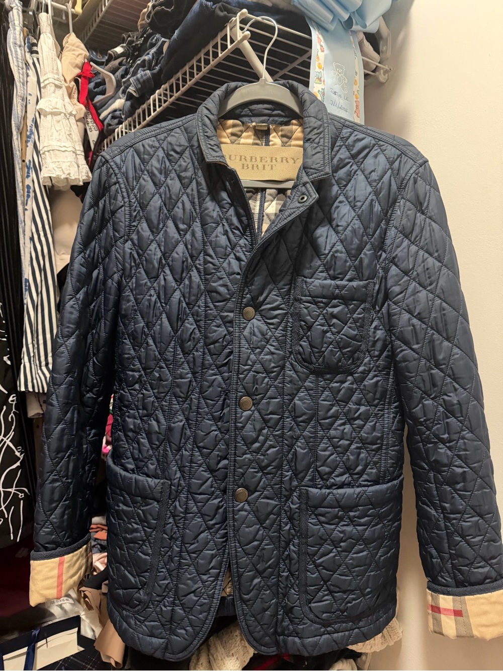 Burberry Quilted Navy Blue Lightweight Men's Jacket